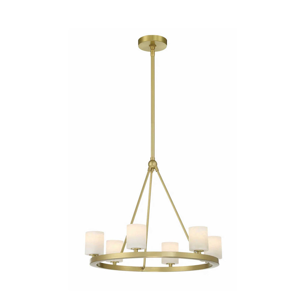 Hulton Collection - 6 Light Chandelier - Satin Brass