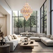 Load image into Gallery viewer, Odelle Collection - Ring Chandelier - Satin Brass - H:128cm
