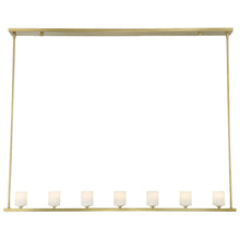 Load image into Gallery viewer, Hulton Collection - 7 Light Chandelier - Bar Light - Satin Brass
