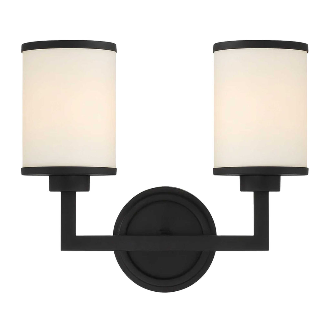 Byron Collection - 2 Light - Wall Sconce - Matte Black Frame