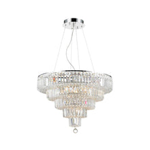 Load image into Gallery viewer, Modular 5 Tier Crystal Pendant Light- CHROME - Medium
