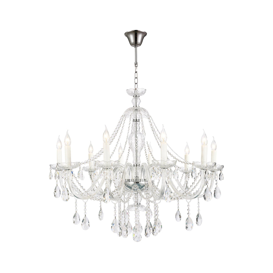 Bohemian Brilliance 10 Arm Crystal Chandelier - Chrome