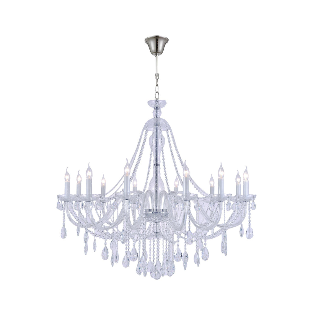 Bohemian Brilliance LARGE 12 Arm Single Tier Chandelier - Chrome