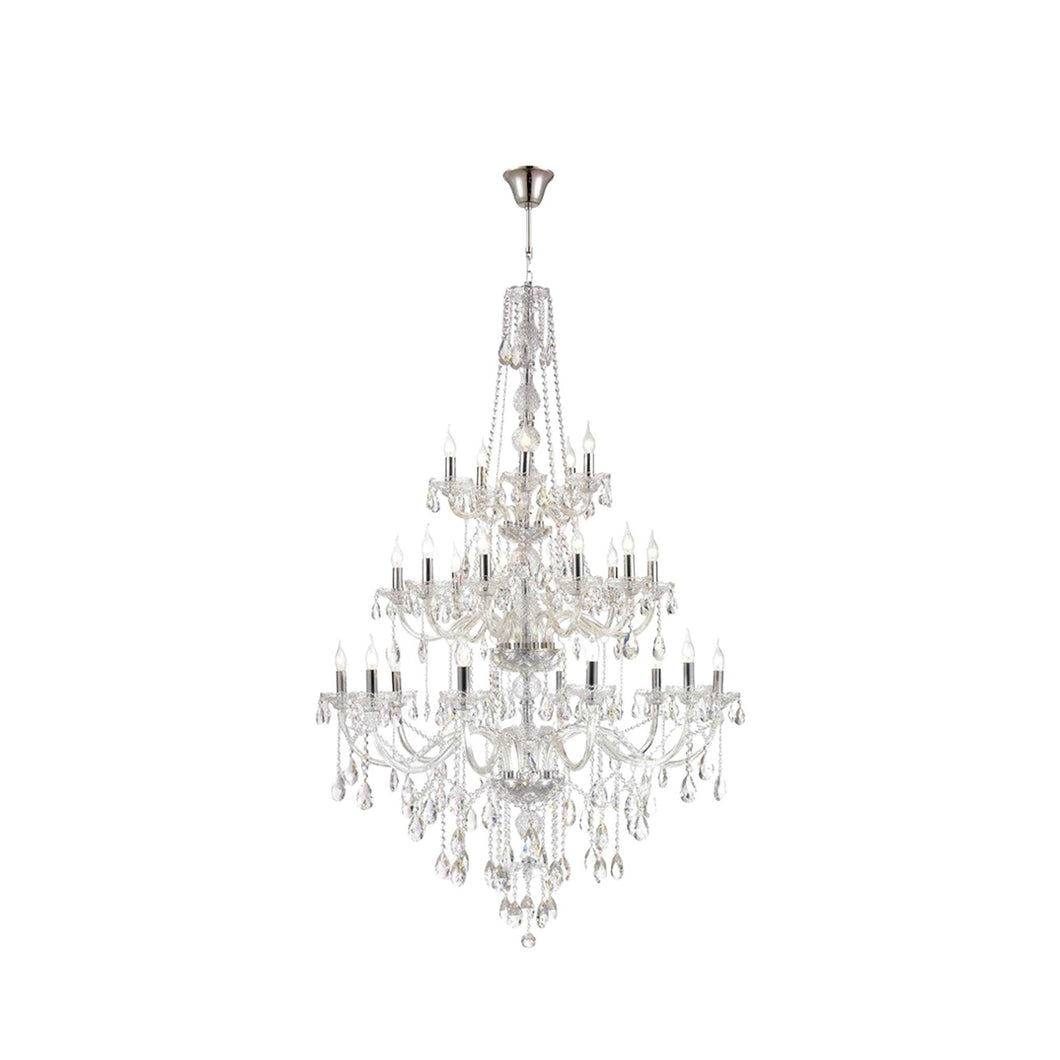 Bohemian Elegance 25 Light Crystal Chandelier- CHROME