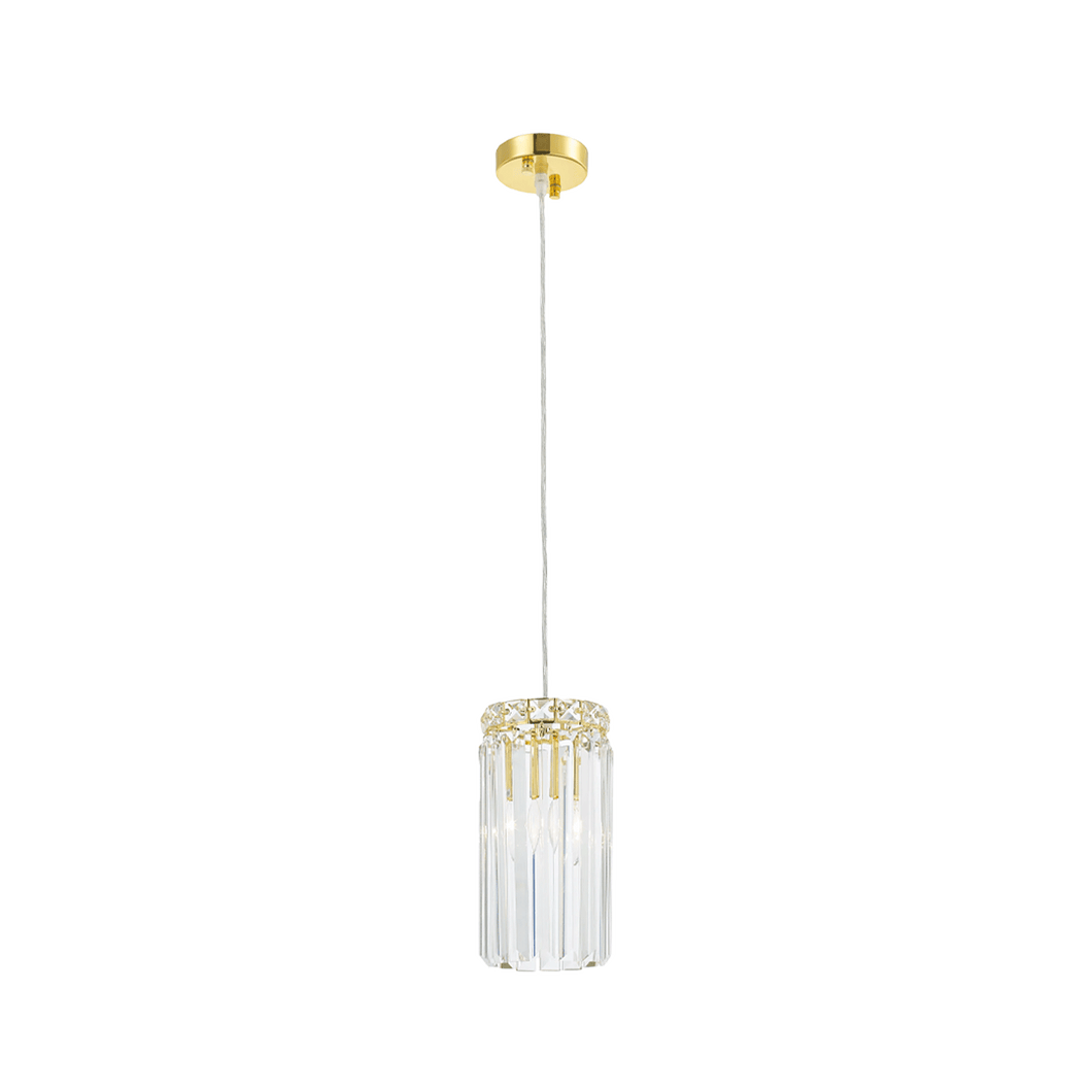 Modular Single Light Pendant - Round - Height 25cm - Gold Fixtures