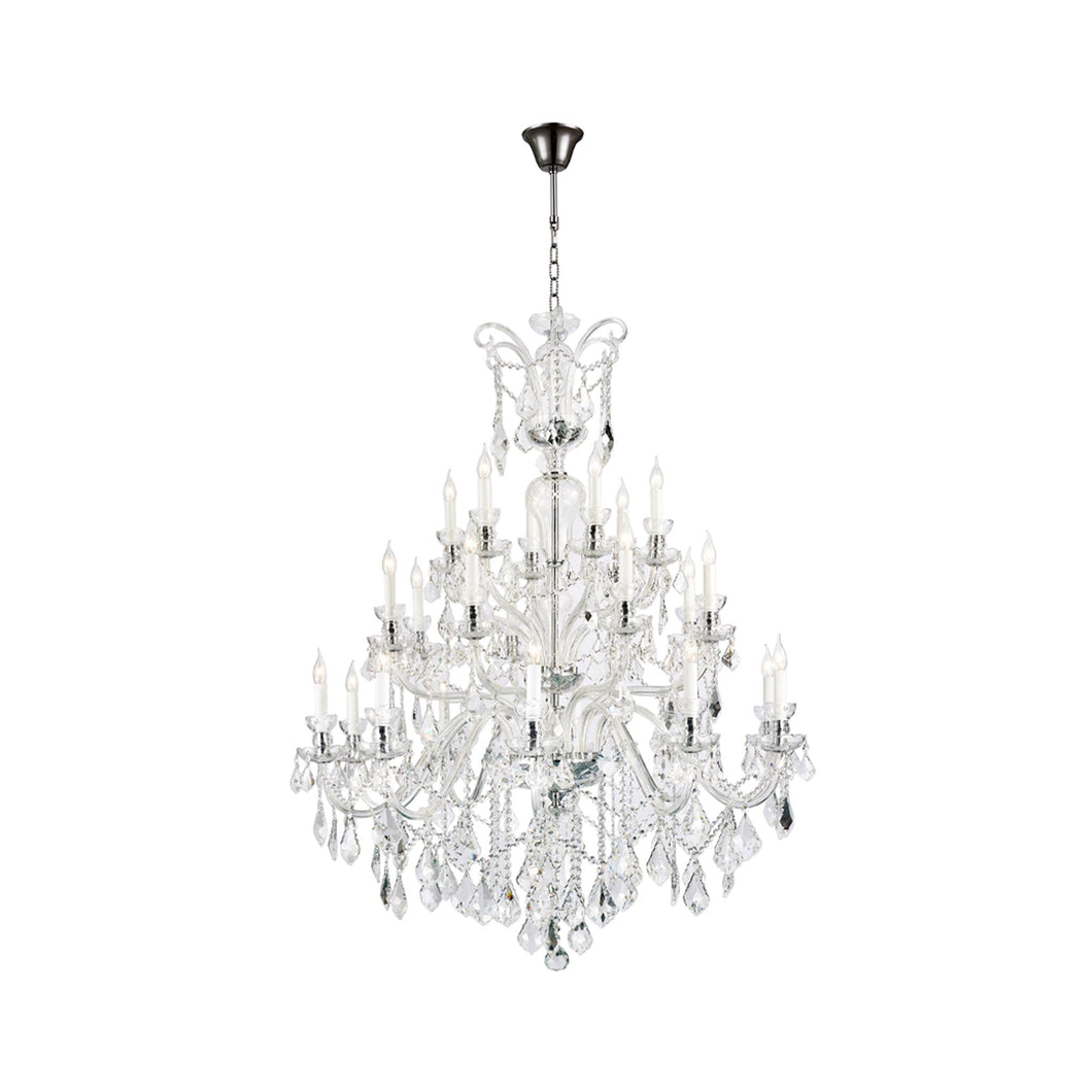 Bohemian Prague 24 Light Crystal Chandelier - CHROME