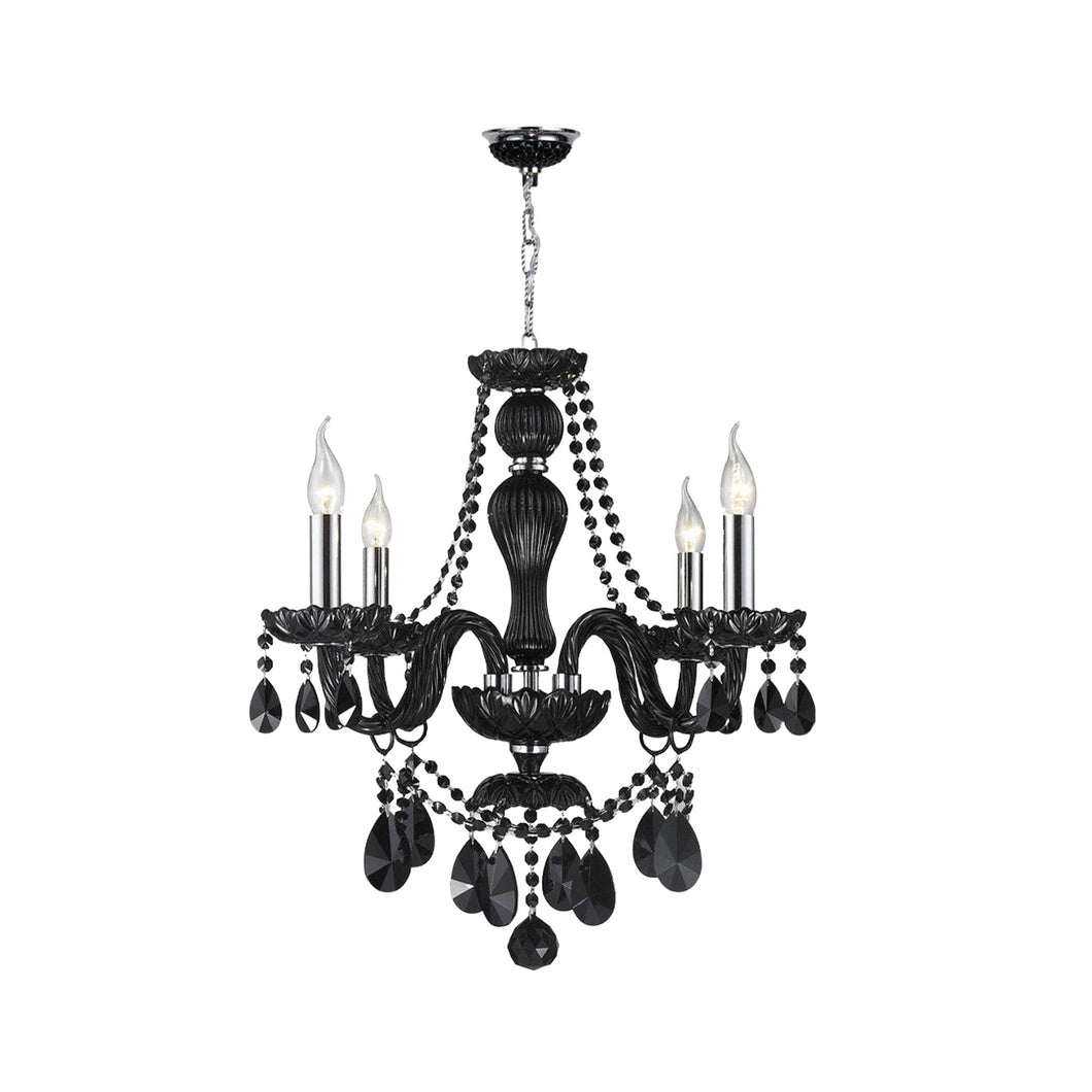 Jet Black Bohemian Chandelier - 4 ARM