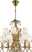 Load image into Gallery viewer, ARIA - Hampton 12 Arm Chandelier - Brass
