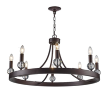 Load image into Gallery viewer, Harper Collection - 8 Light Chandelier - Warm Bronze
