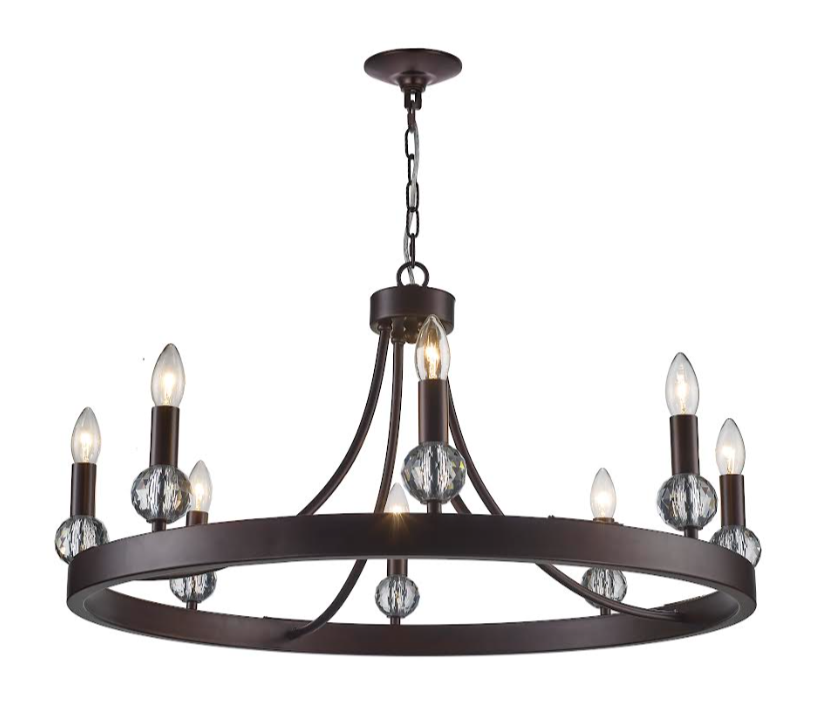 Harper Collection - 8 Light Chandelier - Warm Bronze