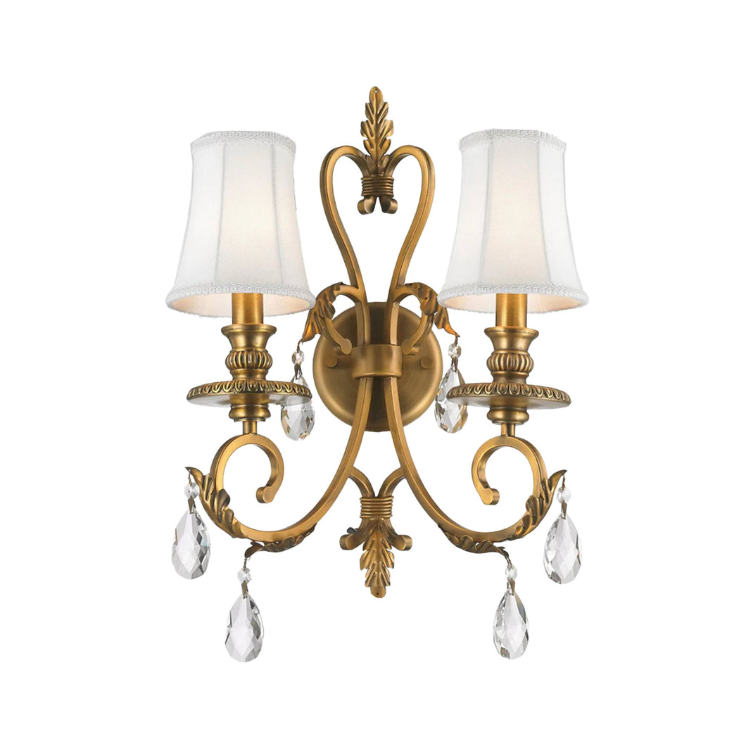 ARIA - Hampton Double Arm Wall Sconce - Brass