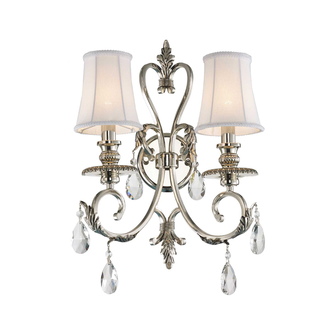 ARIA - Hampton Double Arm Wall Sconce - Nickel Plated