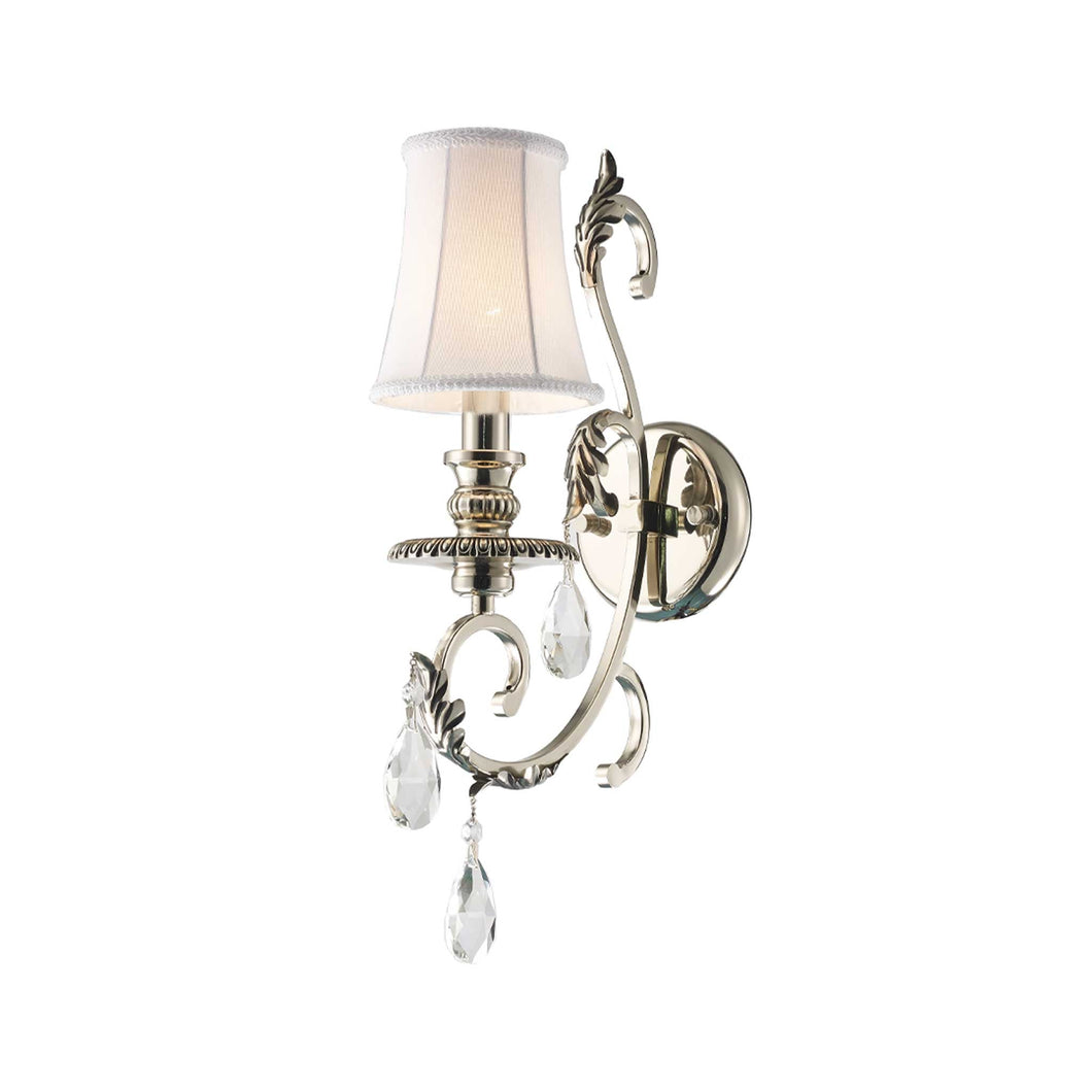 ARIA - Hampton Single Arm Wall Sconce - Nickel Plated