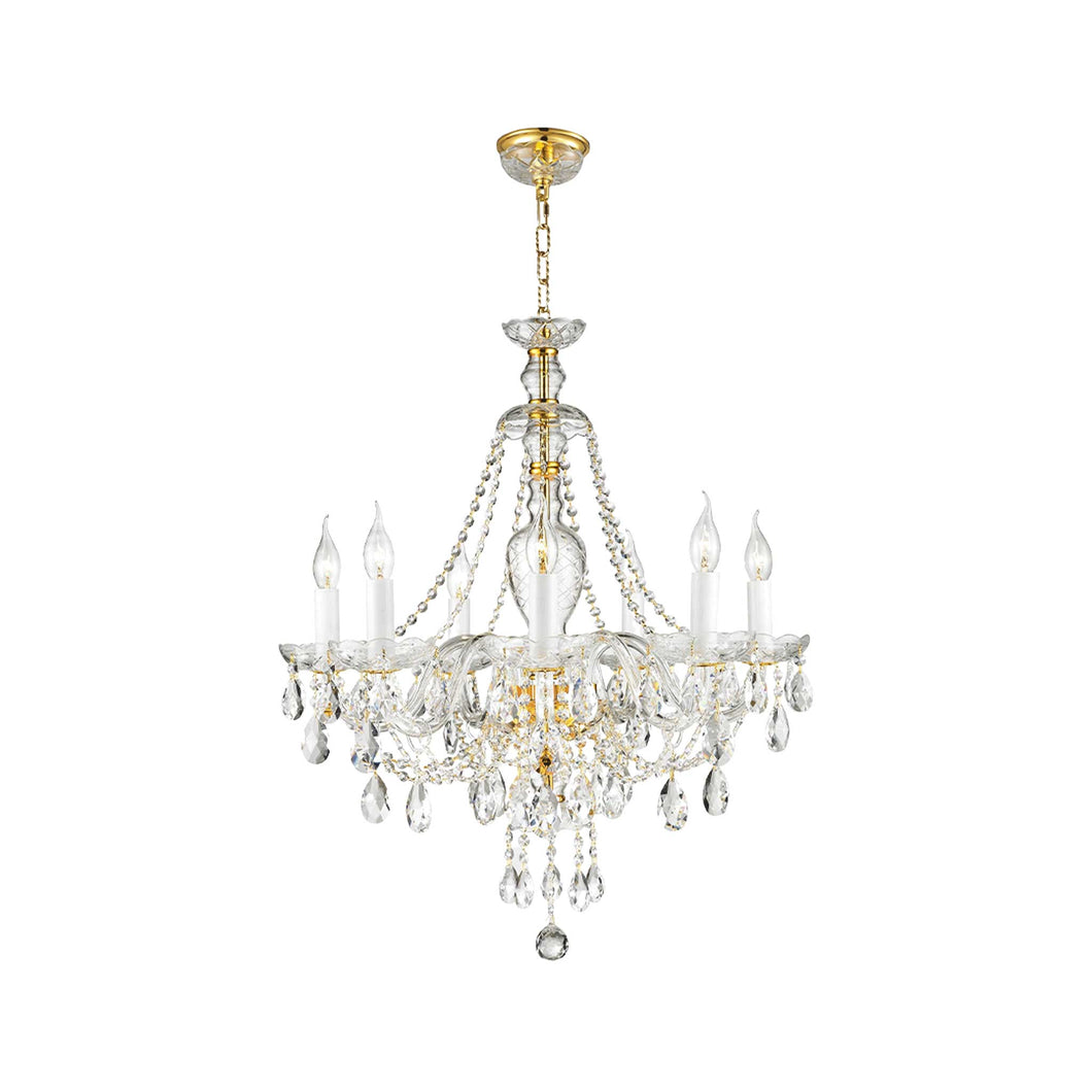 Bohemian Brilliance 7 Arm Crystal Chandelier- GOLD