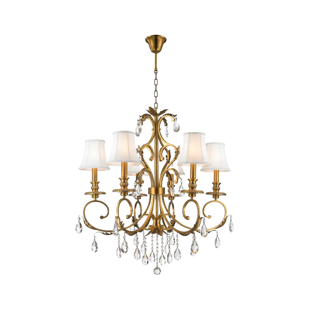 ARIA - Hampton 6 Arm Chandelier - Brass