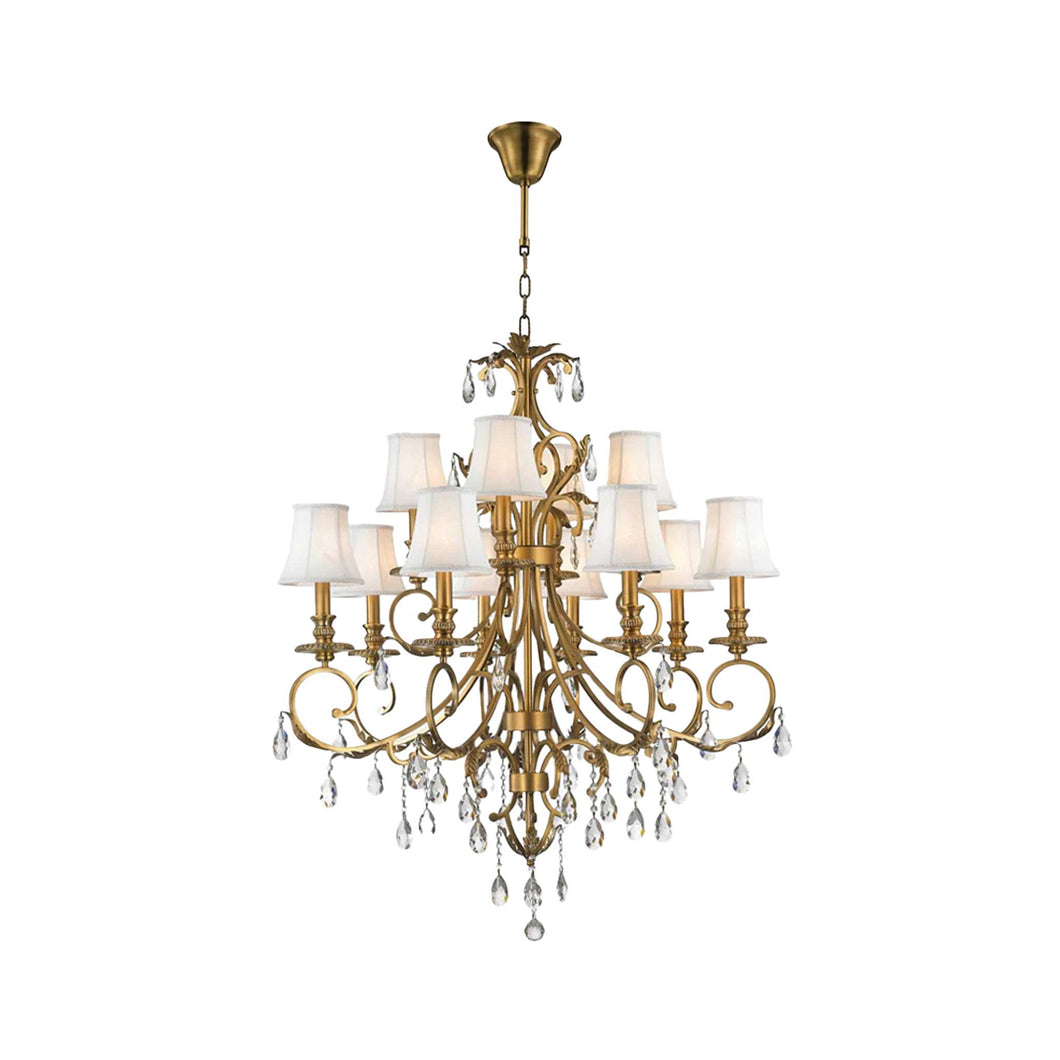 ARIA - Hampton 12 Arm Chandelier - Brass