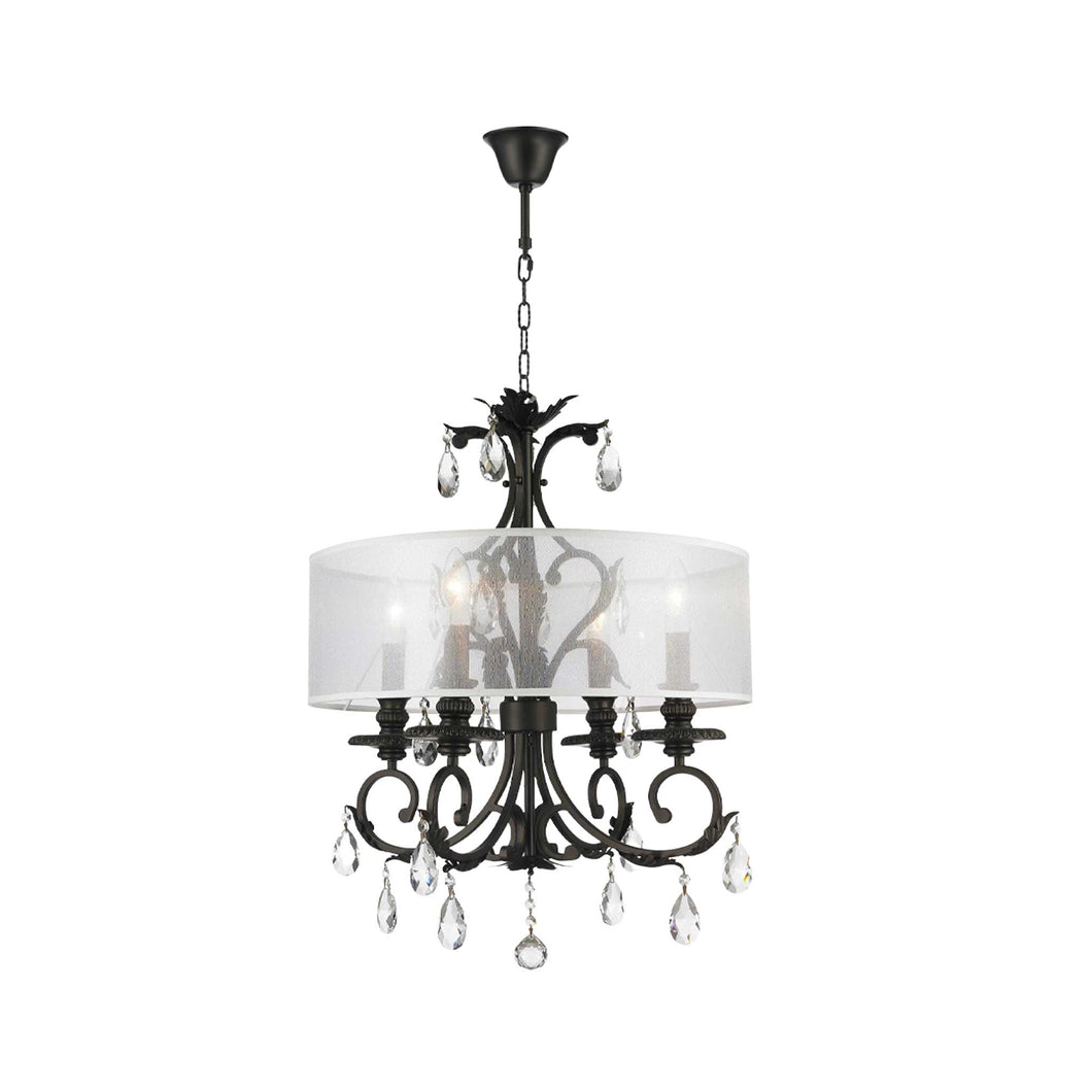 ARIA - Hampton 4 Arm Chandelier - Dark Bronze - Orb Outer Shade