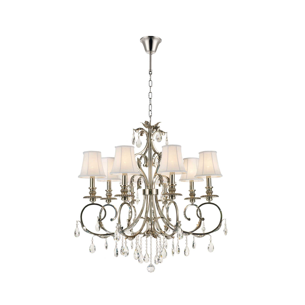 ARIA - Hampton 8 Arm Chandelier - Nickel Plated