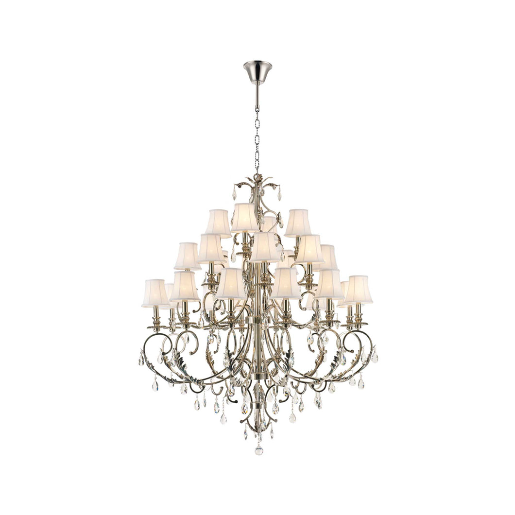 ARIA - Hampton 24 Arm Chandelier - Nickel Plated