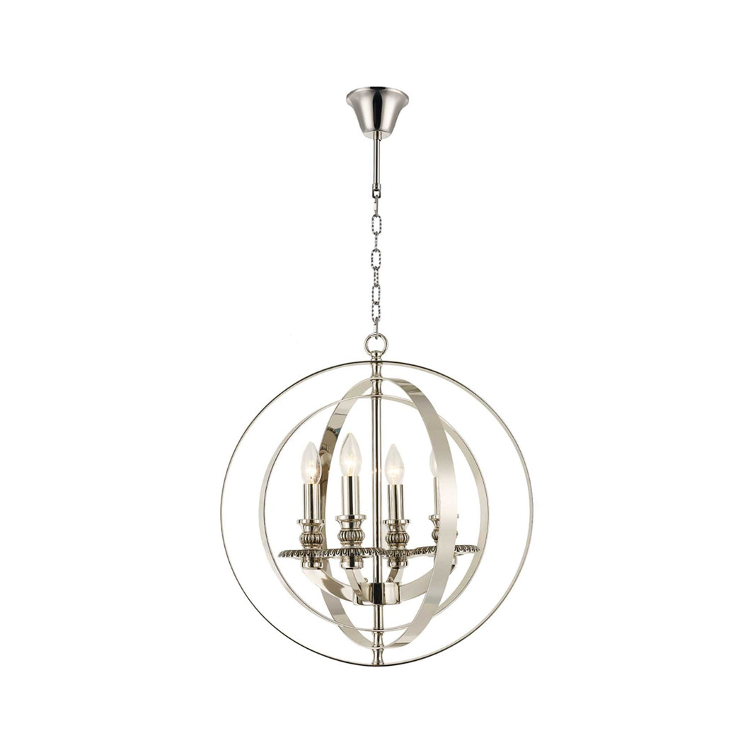 Hampton Orb - 4 Light - Nickel Plated