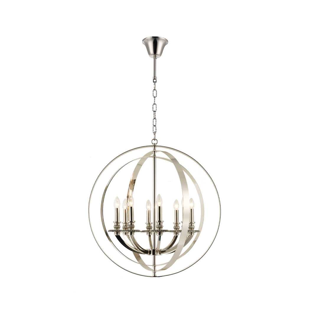 Hampton Orb - 8 Light - Nickel Plated