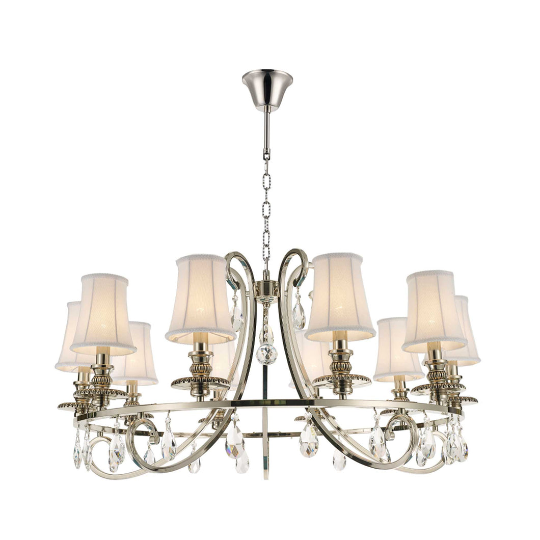 NewYork - Hampton 10 Arm Chandelier - Nickel Plated