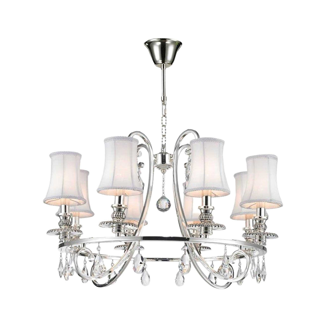 NewYork - Hampton Halo 8 Light Chandelier - Silver Plated