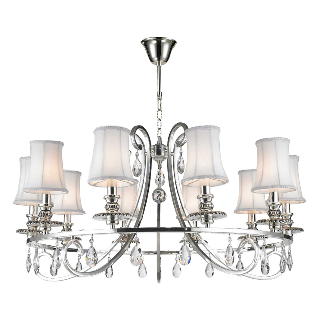 NewYork - Hampton Halo 10 Light Chandelier - Silver Plated