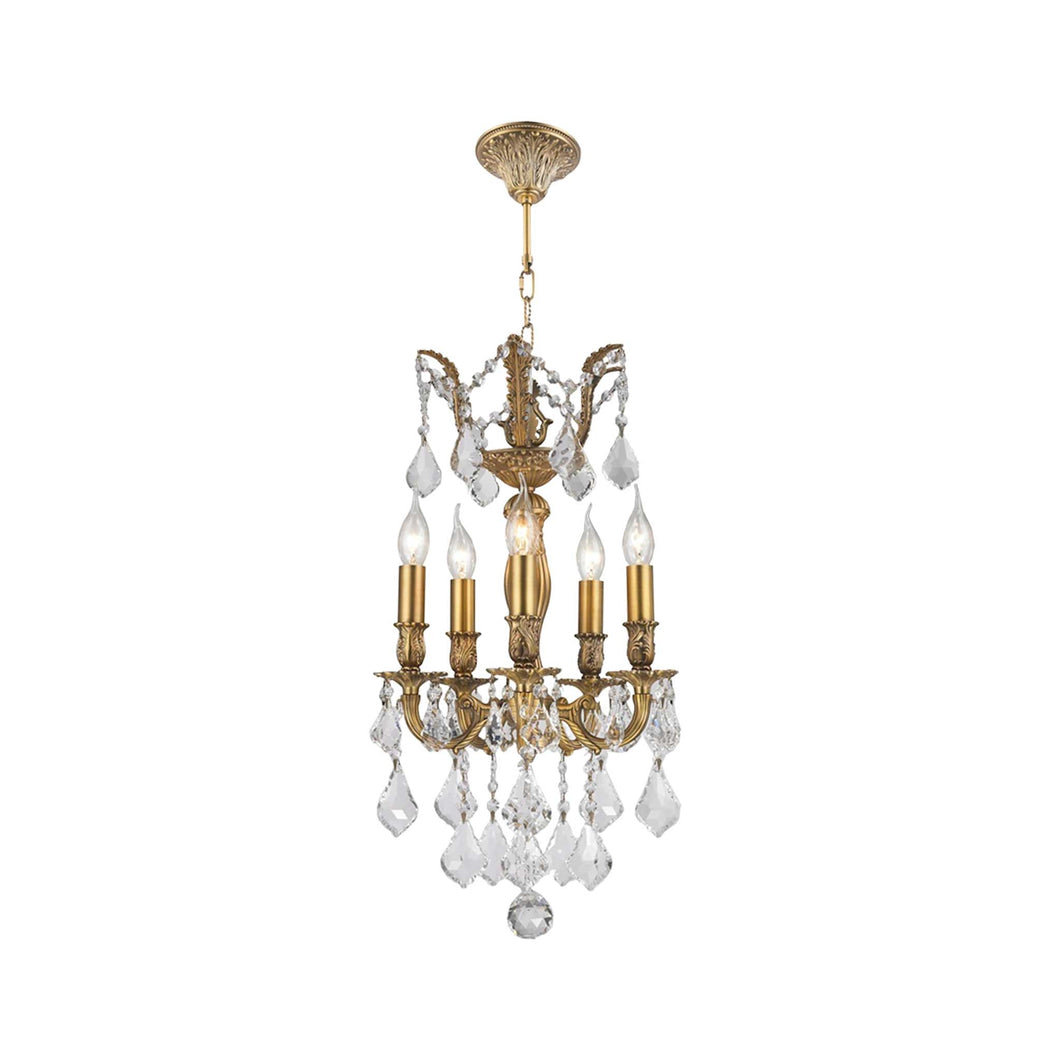 AMERICANA 5 Light Chandelier - Brass Finish