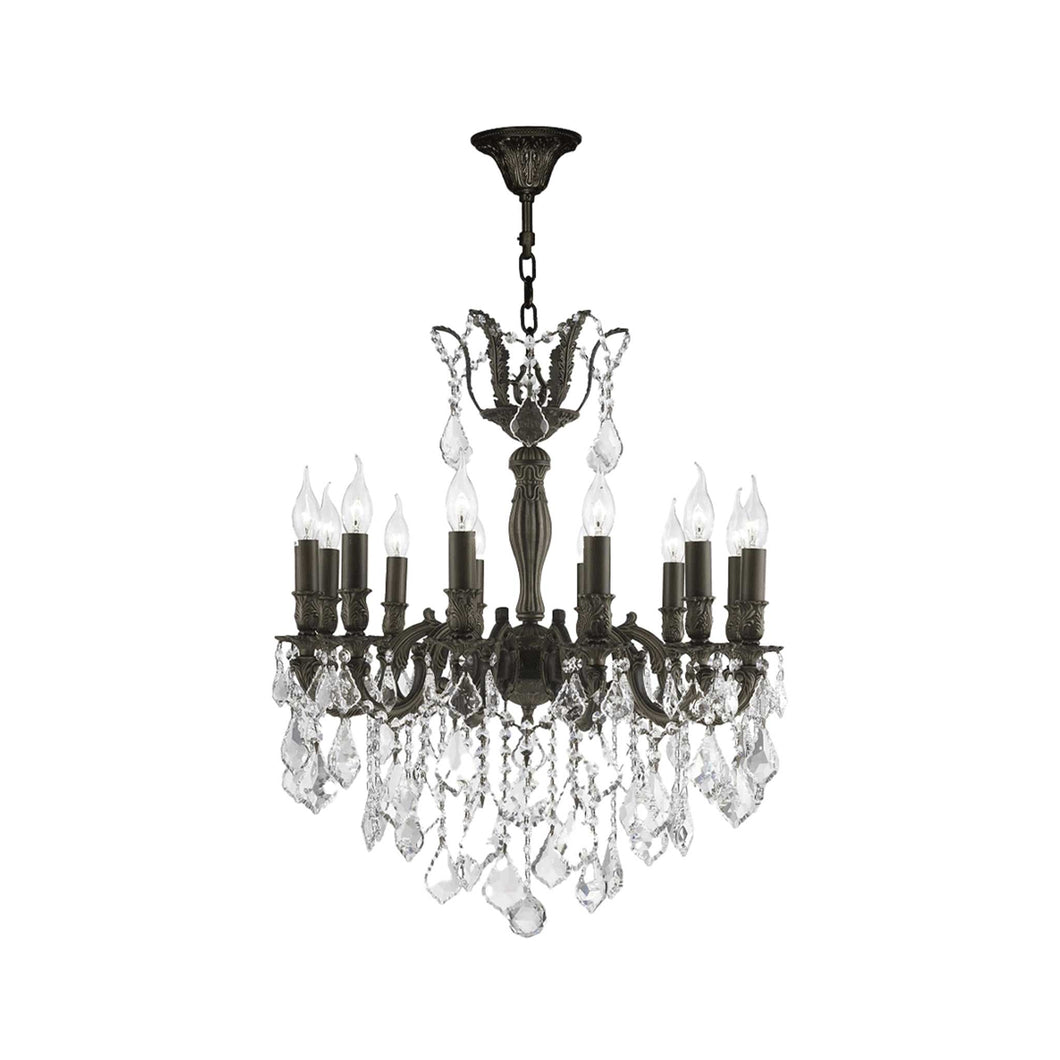 AMERICANA 12 Light Crystal Chandelier - Antique Bronze Style