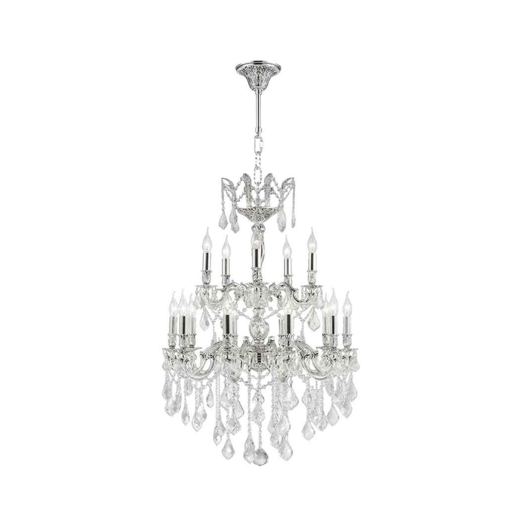 Americana 15 Light Crystal Chandelier - Silver Plated