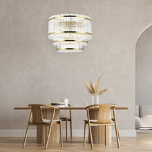 Load image into Gallery viewer, Harlow Collection - 3 Layer Chandelier - Satin Brass - W:80cm
