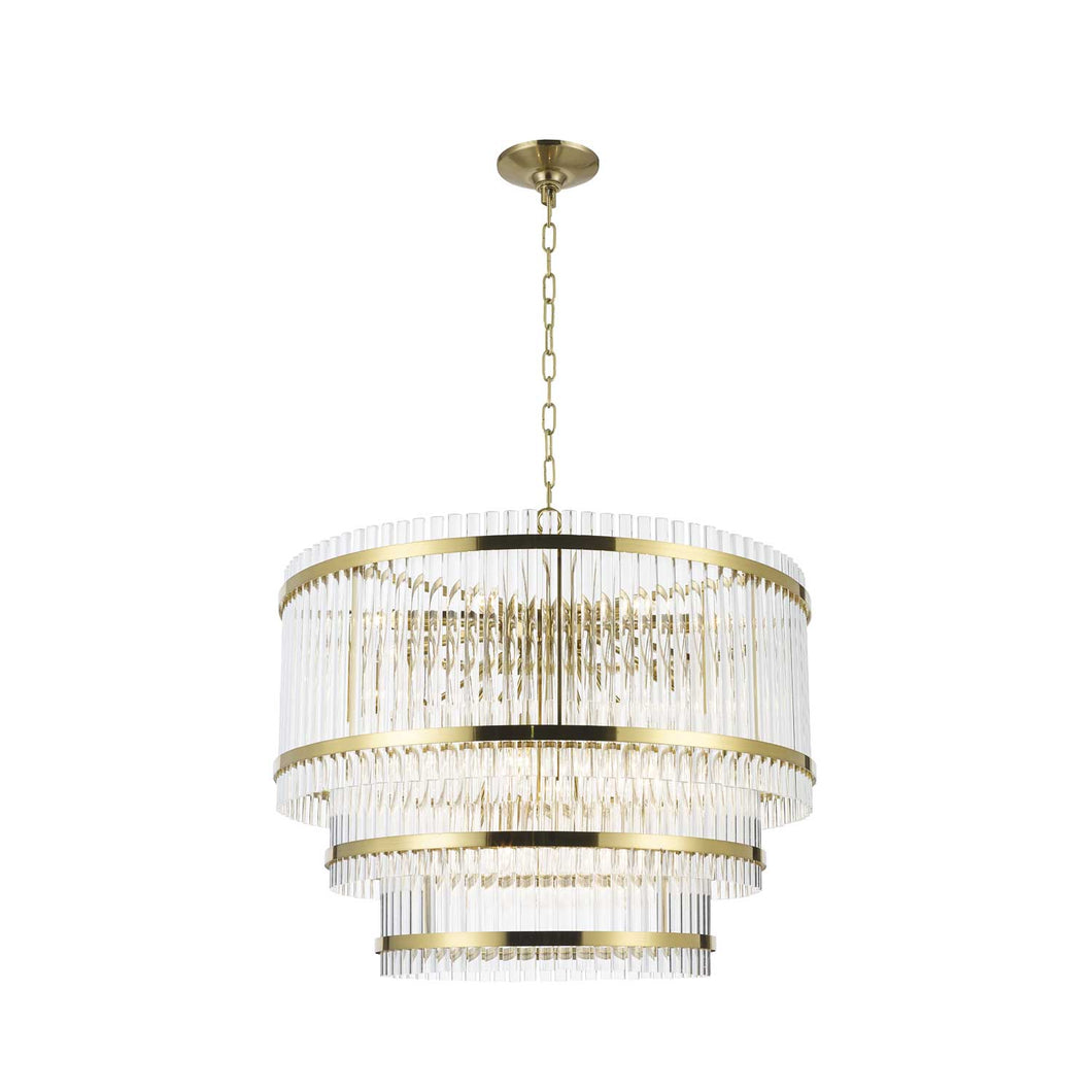 Harlow Collection - 3 Layer Chandelier - Satin Brass - W:80cm