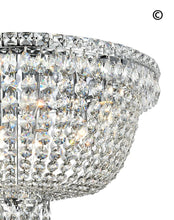 Load image into Gallery viewer, NewYork Empress - Flush Mount Basket Chandelier - Chrome - W:60cm - Designer Chandelier 
