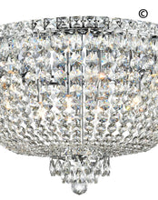 Load image into Gallery viewer, NewYork Empress - Flush Mount Basket Chandelier - Chrome - W:60cm - Designer Chandelier 
