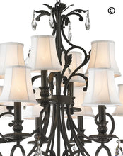 Load image into Gallery viewer, ARIA - Hampton 12 Arm Chandelier - Dark Bronze - Designer Chandelier 
