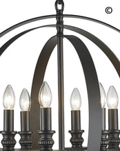 Load image into Gallery viewer, Hampton Orb - 6 Light - Dark Bronze - Designer Chandelier 
