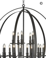 Load image into Gallery viewer, Hampton Orb - 15 Light - Dark Bronze - Designer Chandelier 
