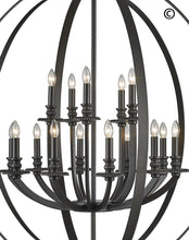 Load image into Gallery viewer, Hampton Orb - 15 Light - Dark Bronze - Designer Chandelier 
