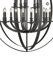 Load image into Gallery viewer, Hampton Orb - 15 Light - Dark Bronze - Designer Chandelier 
