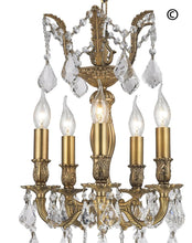 Load image into Gallery viewer, AMERICANA 5 Light Chandelier - Brass Finish - Designer Chandelier 
